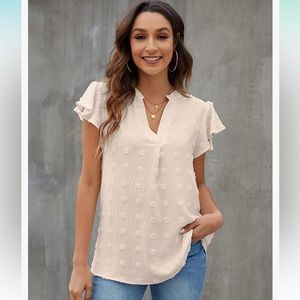 Blooming Jelly V Neck Ruffle Sleeve Flowy Shirt